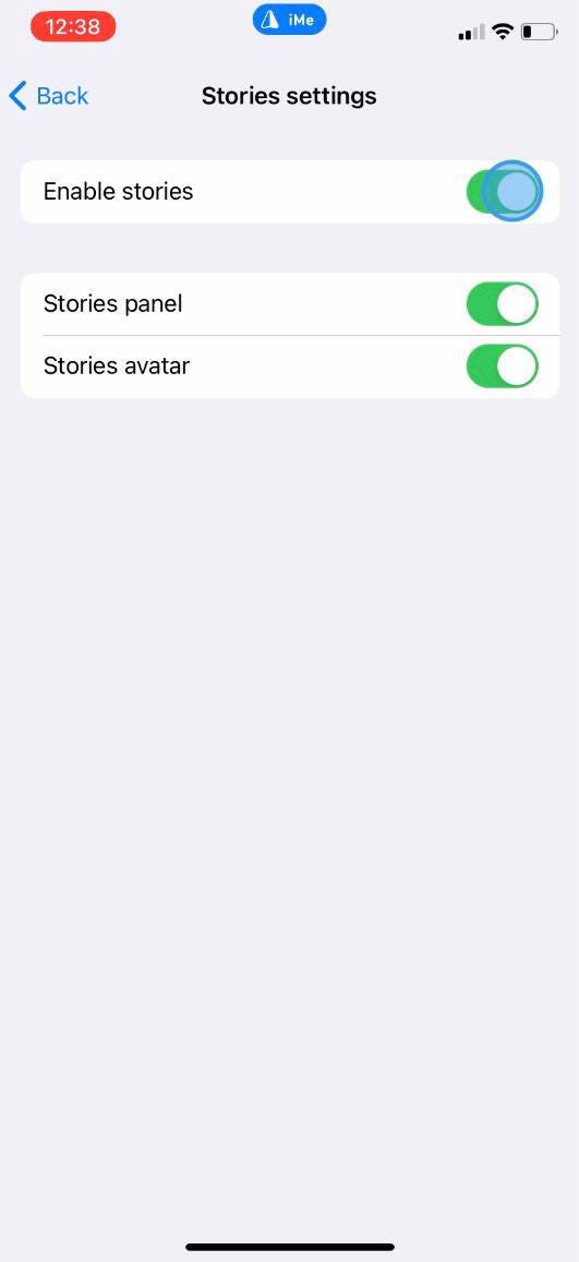 使用 iMe 禁用 Telegram Stories，享受无干扰体验